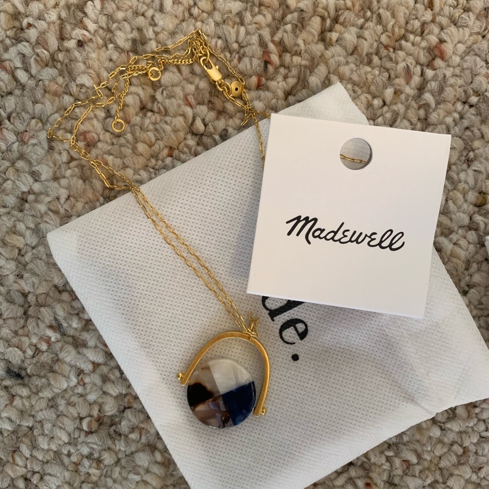 Long pendant gold plated necklace